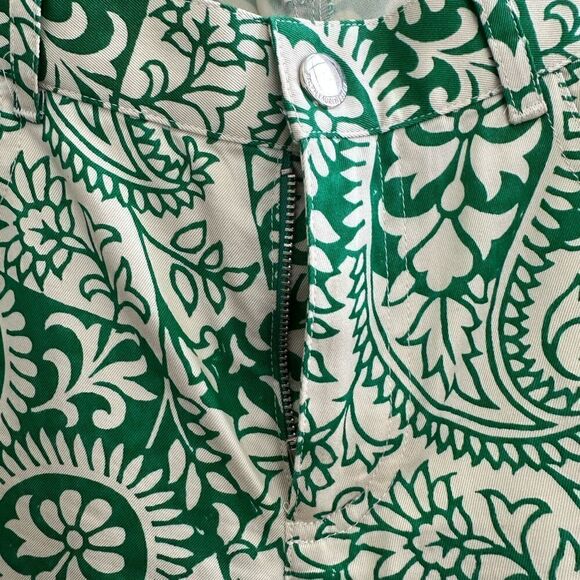 Ralph Lauren, black label, vintage green and tan print pants -size 6 -beaded - Picture 11 of 14